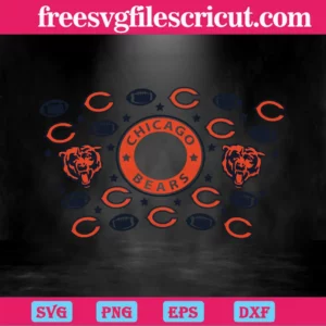 Chicago Bears Starbucks Wrap, Svg Png Dxf Eps Designs Download Invert