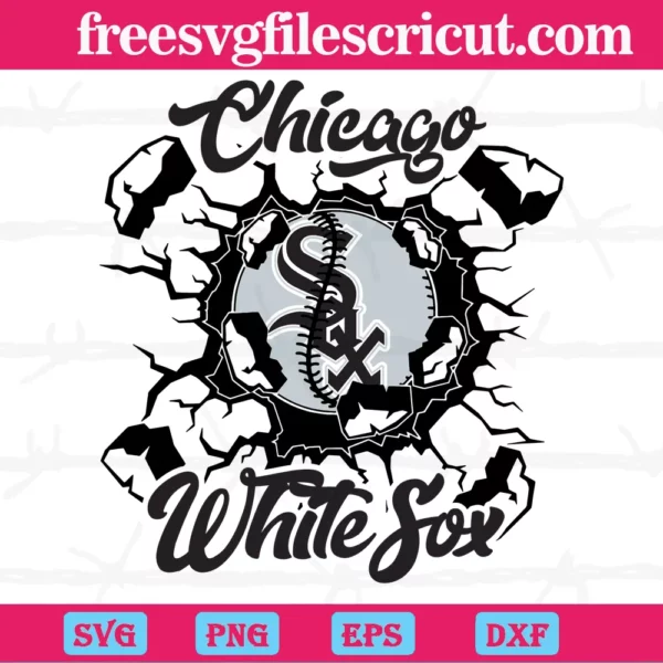Chicago White Sox Baseball Team Wall Crack, Scalable Vector Graphics