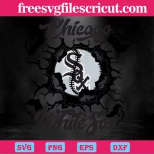Chicago White Sox Baseball Team Wall Crack, Scalable Vector Graphics Invert