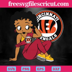 Cincinnati Bengals Betty Boop, Svg Png Dxf Eps Cricut Files Invert