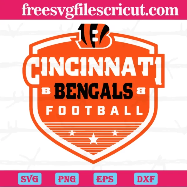 Cincinnati Bengals Football Shield, Svg Png Dxf Eps Digital Download