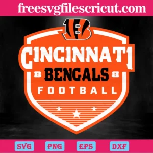 Cincinnati Bengals Football Shield, Svg Png Dxf Eps Digital Download Invert
