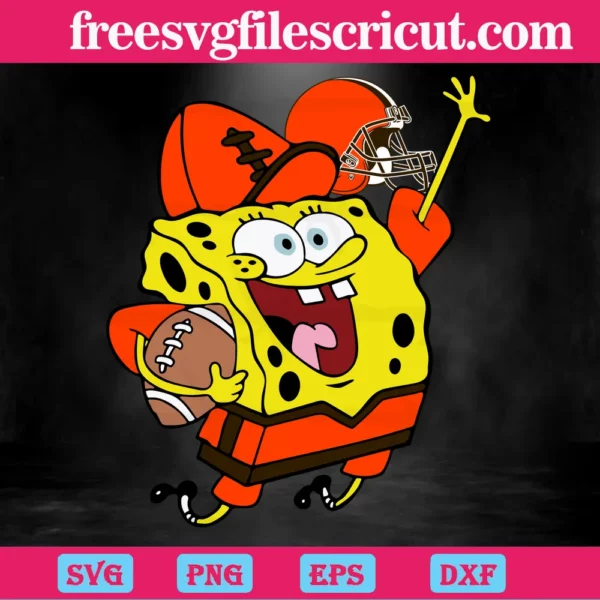Cleveland Browns Football Spongebob, Svg Files For Crafting And Diy Projects Invert