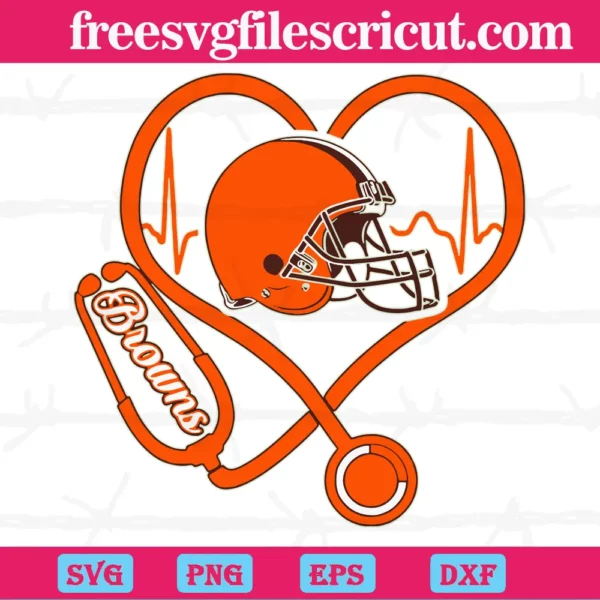 Cleveland Browns Heart Stethoscope, Svg Png Dxf Eps Digital Files