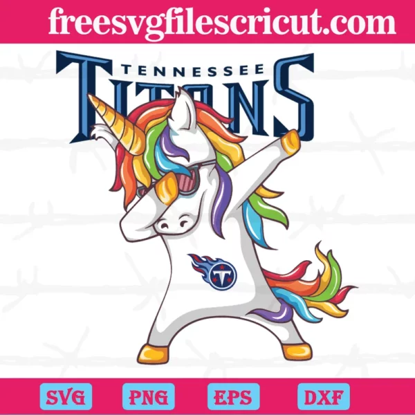 Dabbing Unicorn Tennessee Titans, Layered Svg Files