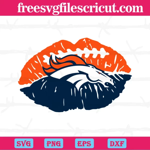 Denver Broncos Nfl Lips, Svg Clipart