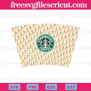Dior Full Wrap For Starbucks Cup, Svg Png Dxf Eps Designs Download