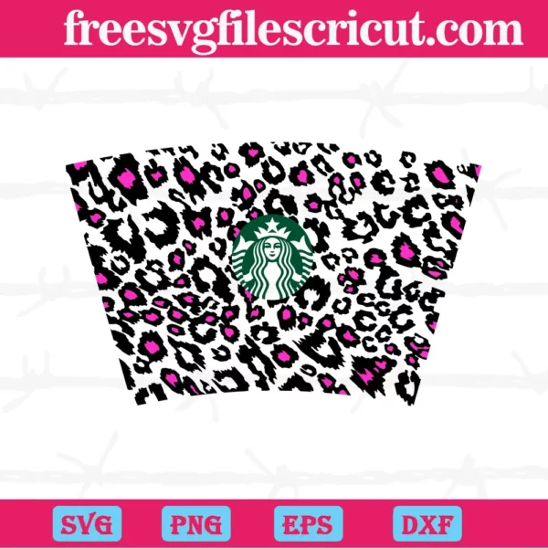 Full Wrap Leopard Print For Starbucks Cup, Svg Files
