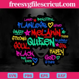 Graffiti Black Queen Afro Woman, Laser Cut Svg Files Invert