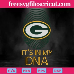 Green Bay Packers It'S In My Dna, Svg Designs Invert