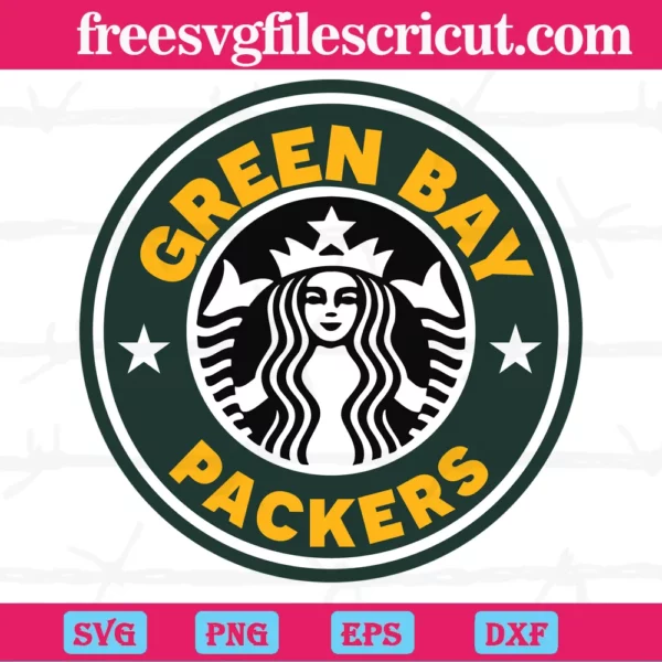 Green Bay Packers Starbucks Logo, Svg Cut Files