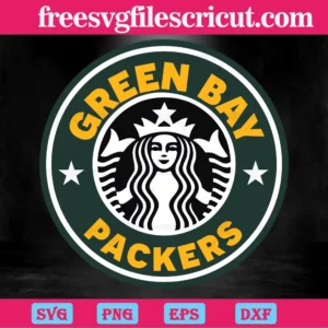 Green Bay Packers Starbucks Logo, Svg Cut Files Invert