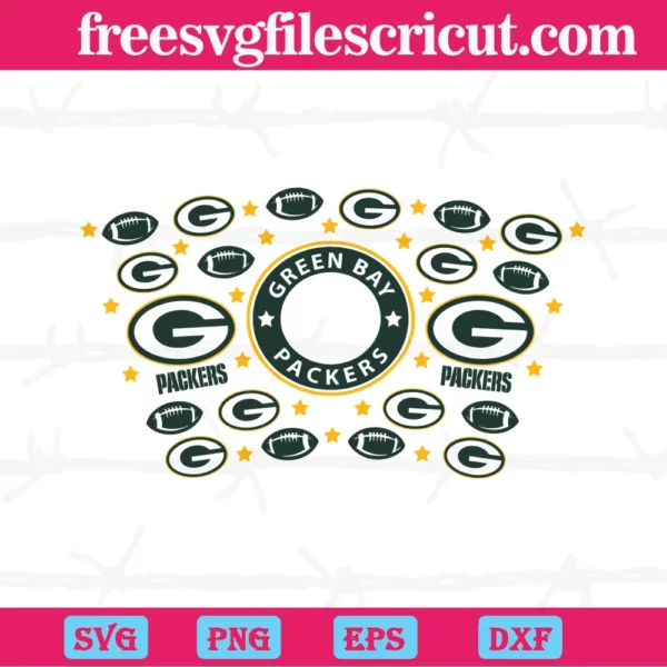 Green Bay Packers Starbucks Wrap, Svg Png Dxf Eps Designs Download