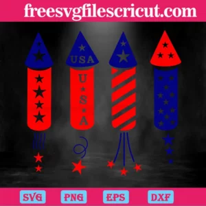 Happy 4Th Of July Fireworks, The Best Digital Svg Designs For Cricut Invert