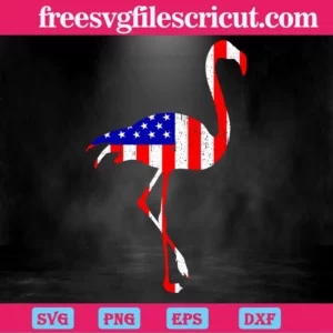 Happy 4Th Of July Flamingo Flag, Svg Designs Invert