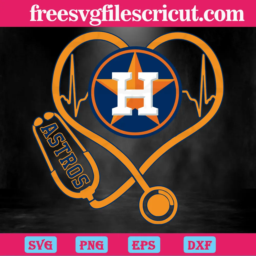 Houston Astros Nurse Stethoscope, Svg Png Dxf Eps Cricut - free svg files  for cricut