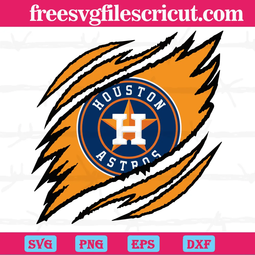 Houston Astros Torn Baseball Mlb, Svg Png Dxf Eps Digital Download - free  svg files for cricut