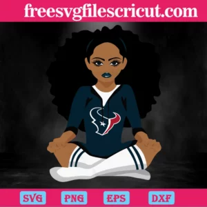 Houston Texans Black Girl, Premium Svg Files Invert