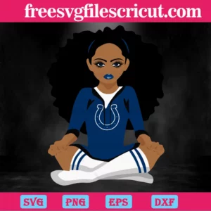 Indianapolis Colts Black Girl, Layered Svg Files Invert