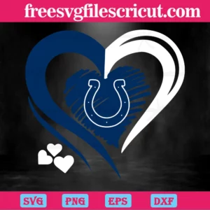 Indianapolis Colts Heart Logo, Laser Cut Svg Files Invert