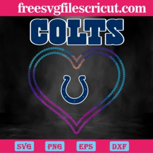 Indianapolis Colts Heart, Vector Illustrations Invert