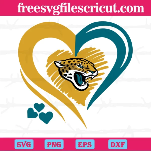 Jacksonville Jaguars Heart Logo, High-Quality Svg Files