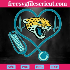 Jacksonville Jaguars Heart Stethoscope, Svg Cut Files Invert