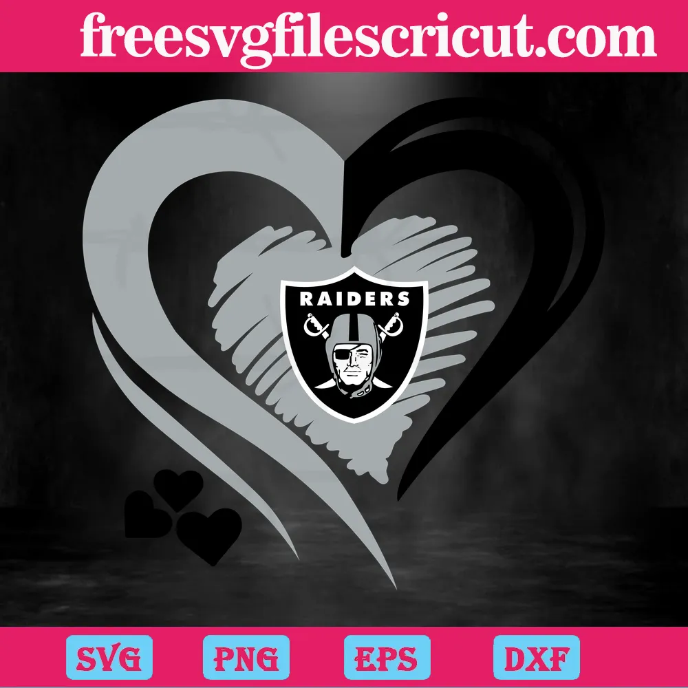 Las Vegas Raiders Heart Cut Decal / Sticker