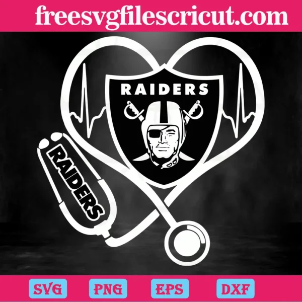 Las Vegas Raiders Heart Stethoscope, Vector Files