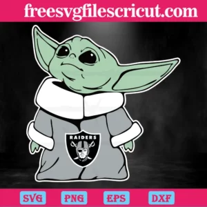 Las Vegas Raiders Nfl Baby Yoda, Premium Svg Files