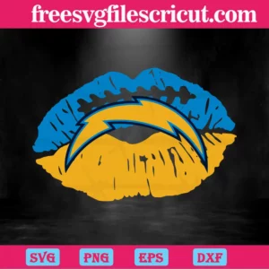 Los Angeles Chargers Nfl Lips, Vector Files Invert