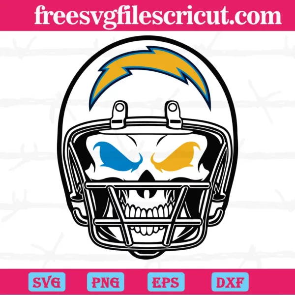 Los Angeles Chargers Skull Helmet, Scalable Vector Graphics