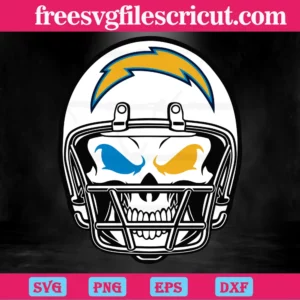 Los Angeles Chargers Skull Helmet, Scalable Vector Graphics Invert