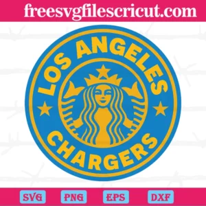 Los Angeles Chargers Starbucks Logo, Svg Png Dxf Eps Cricut Silhouette