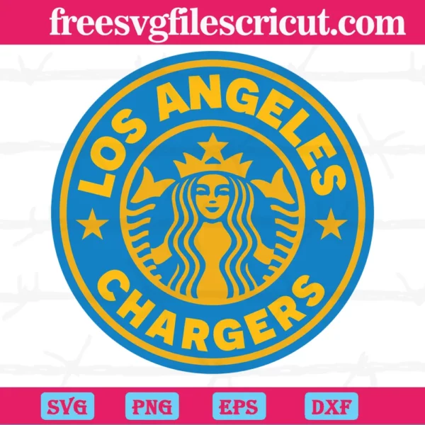 Los Angeles Chargers Starbucks Logo, Svg Png Dxf Eps Cricut Silhouette