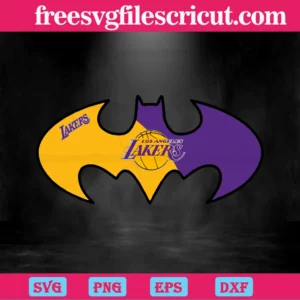 Los Angeles Lakers Batman Logo, Vector Illustrations Invert