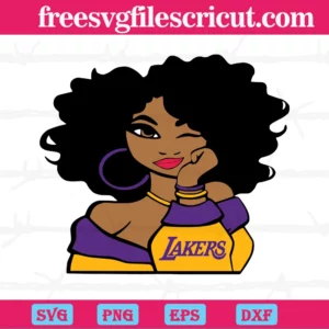 Los Angeles Lakers Champions Black Girl, Svg Cut Files