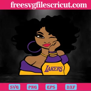 Los Angeles Lakers Champions Black Girl, Svg Cut Files Invert