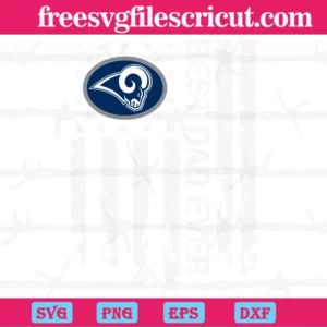 Los Angeles Rams Best Dad Ever American Flag, Svg Png Dxf Eps Cricut Files Invert