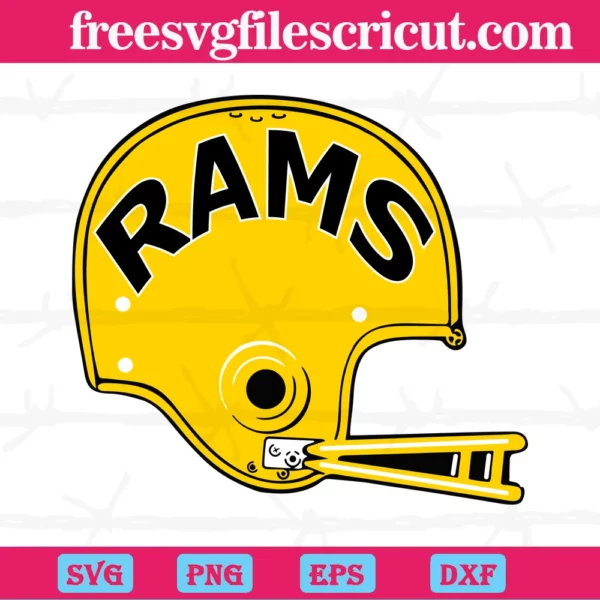 Los Angeles Rams Football Helmet, Vector Svg
