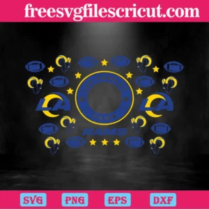 Los Angeles Rams Starbucks Wrap, Svg Png Dxf Eps Invert