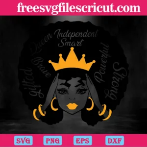 Melanin Black Queen, Laser Cut Svg Files Invert