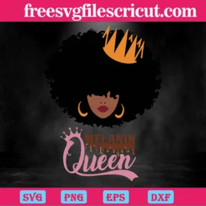 Melanin Queen, Layered Svg Files Invert