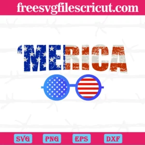 Merica Sunglasses 4Th Of July, Svg Png Dxf Eps Designs Download