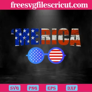 Merica Sunglasses 4Th Of July, Svg Png Dxf Eps Designs Download Invert