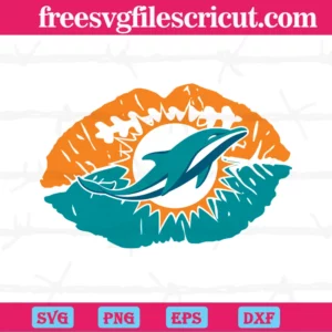 Miami Dolphins Nfl Lips, Svg Png Dxf Eps Cricut Silhouette