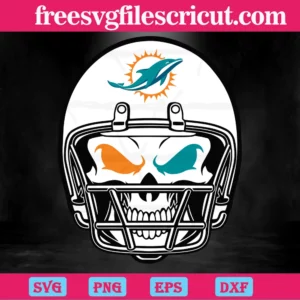 Miami Dolphins Skull Helmet, Svg Png Dxf Eps Designs Download