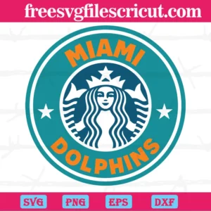 Miami Dolphins Starbucks Logo, Vector Illustrations
