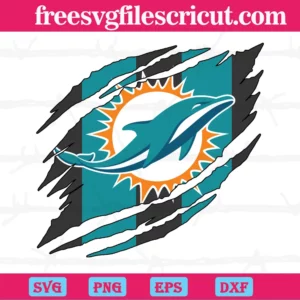 Miami Dolphins Torn Nfl, Svg Png Dxf Eps Cricut