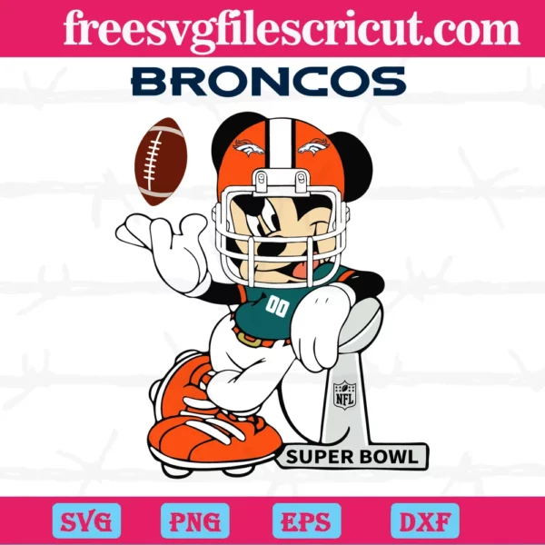 Mickey Mouse Denver Broncos, Svg Png Dxf Eps Designs Download